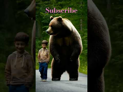Big bear with boy.#love bear.