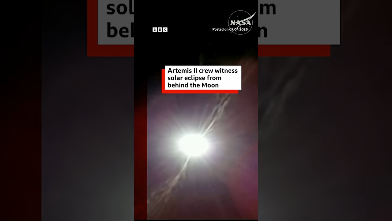 Artemis II crew see solar eclipse from behind the Moon. ArtemisII BBCNews