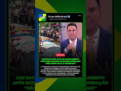 Luiz Bacci vira alvo de cancelamento ao dizer que M0RT05 em megaoperação não farão falta à sociedade