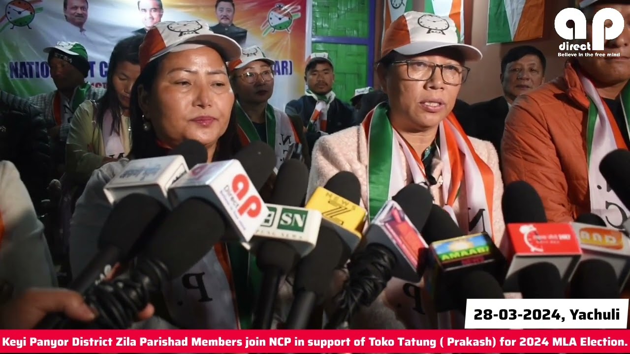 Keyi Panyor District Zila Parishad Members join NCP in support of Toko Tatung for 2024 MLA Election.