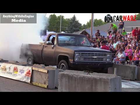 Black Chevy Pickup Burnout At Rod Benders Burnout Competition