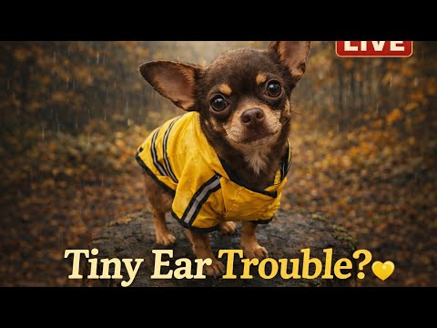 Tiny Dogs Rainy Walk… Ear Trouble? 🌧️👂