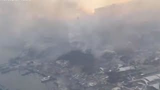 Maui wildfire: Helicopter video shows widespread devastation in Lahaina