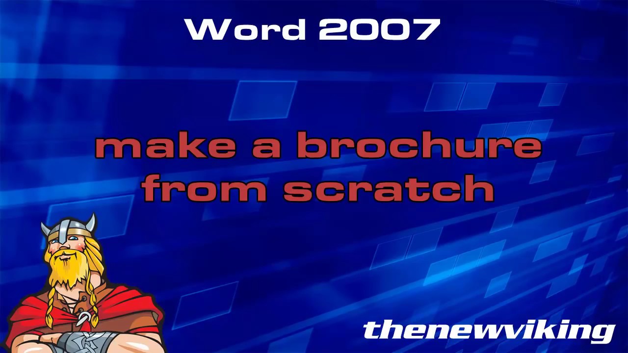 Make A Brochure From Scratch In Word 2007 YouTube