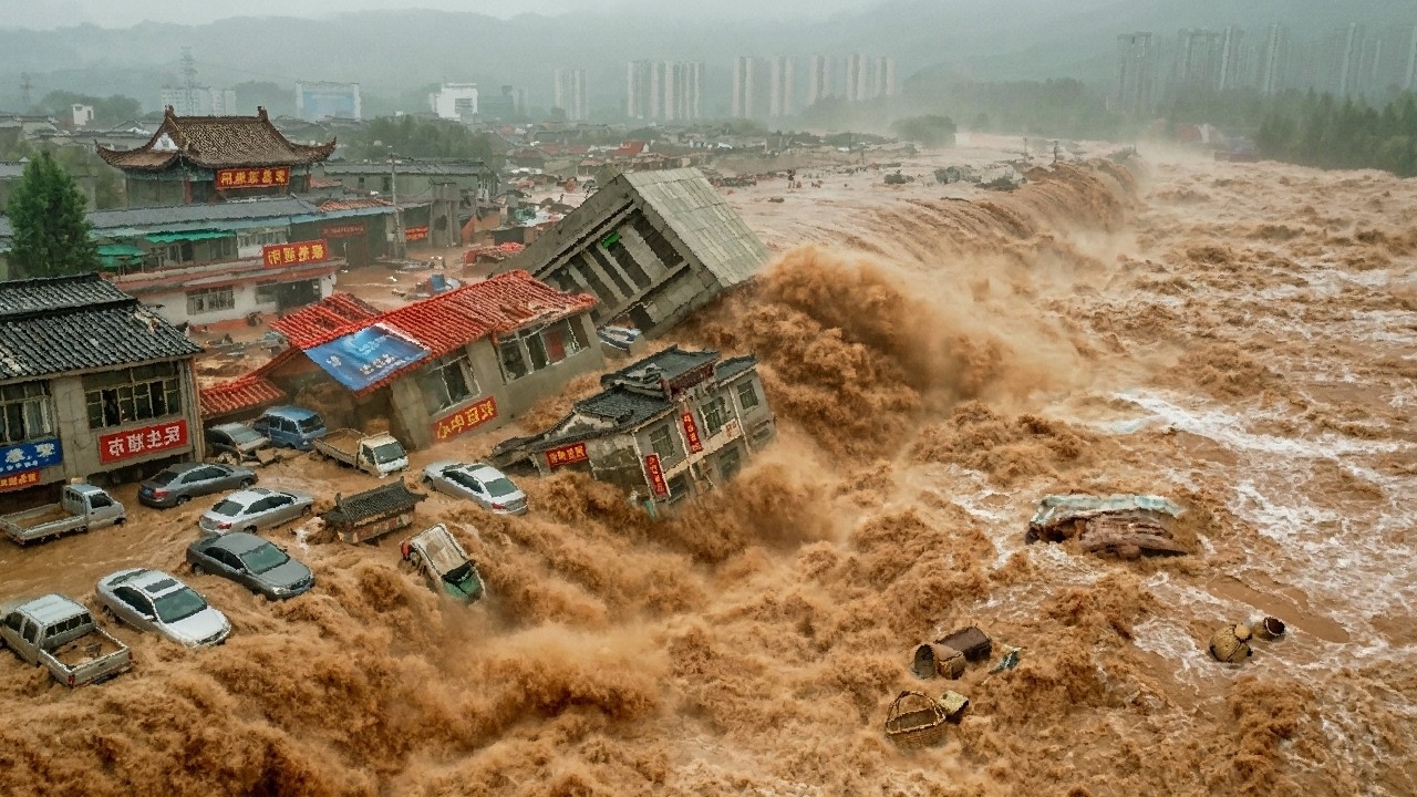 China is in chaos today! 13 rivers burst their banks, cities are flooded in Sichuan!