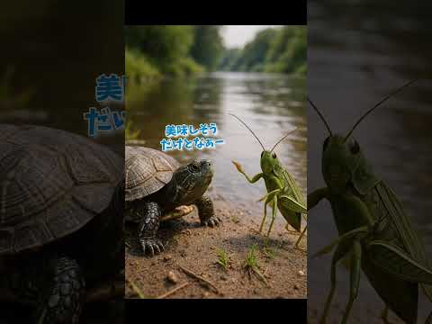 #AI動画3333亀とバッタ
