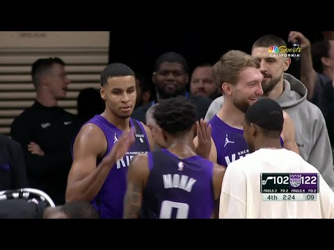 Keegan Murray receives standing ovation as he exits the game with 12 3PM & 47 PTS | NBA on ESPN video clip