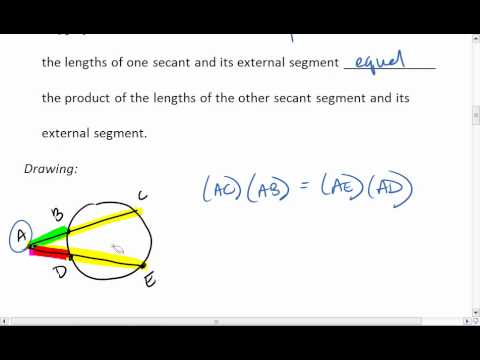 Segments of Secants Theorem ( Video ) | Geometry | CK-12 Foundation