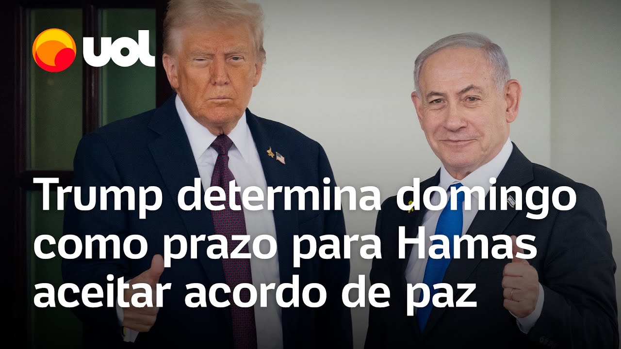 Trump ameaça Hamas Se não concordarem com acordo de paz até domingo vão conhecer inferno total