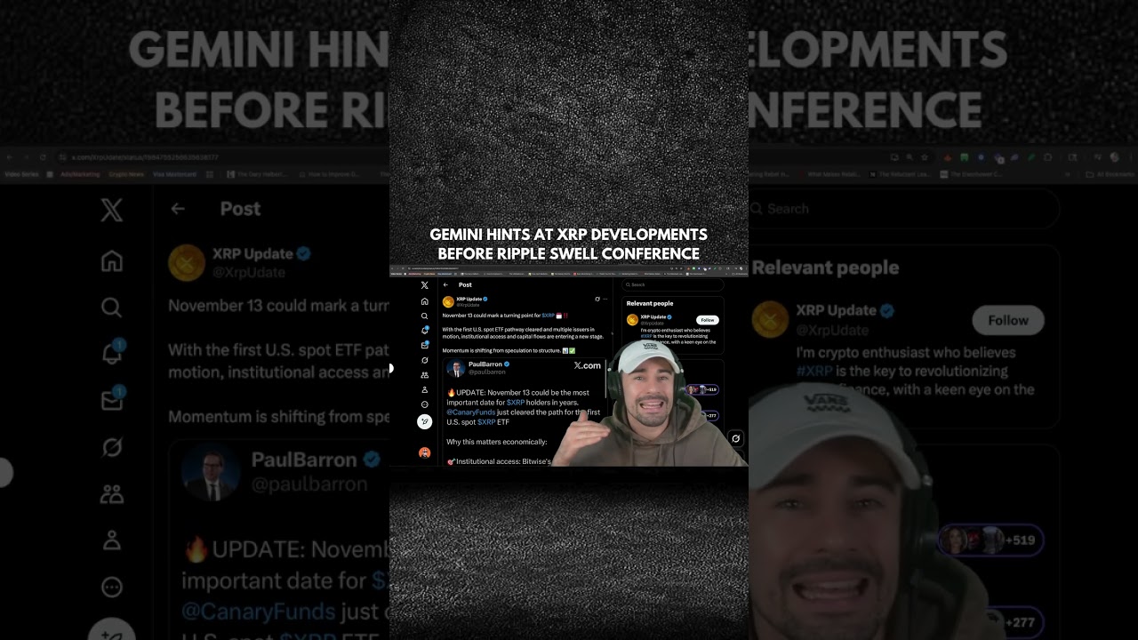 GEMINI HINTS AT XRP DEVELOPMENTS BEFORE RIPPLE SWELL CONFERENCE?