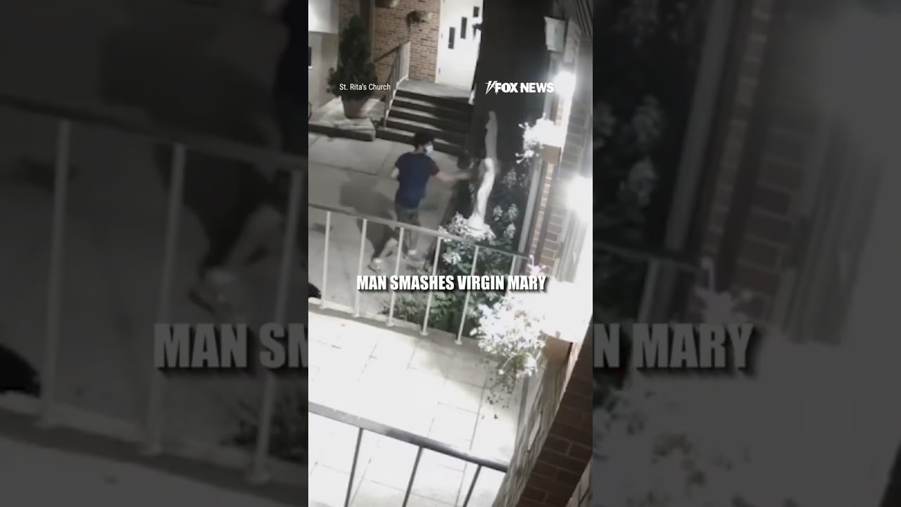 SEE IT: Man SMASHES Virgin Mary statue with hammer #shorts #foxnews #us