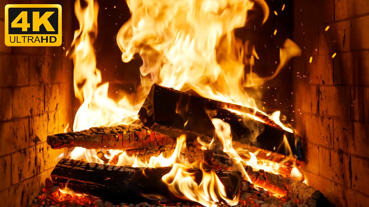 🔥 TRANQUIL GLOW FIREPLACE (12 HOURS) WITH CRACKLING LOGS & BURNING FIRE SOUNDS FOR MIDNIGHT READING