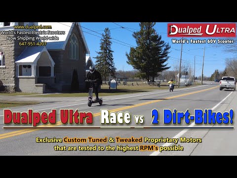 Race! Dualped Ultra vs 2 Dirt-bikes!