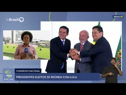 Presidentes eleitos na Câmara e Senado se reúnem com Lula