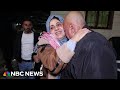 Palestinian woman prisoner freed by Israel welcomed home with hugs and tears