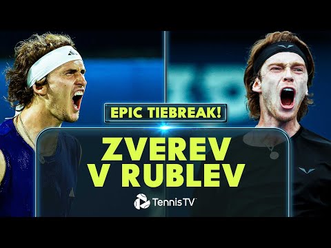 Alexander Zverev vs Andrey Rublev WILD Tiebreak | Dubai 2023 Highlights