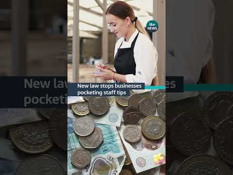 A new law has come into force meaning staff must be given all tips or service charges #itvnews