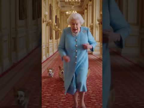 corgis chase the queen #shorts #corgi #dog #queenelizabeth #royalfamily #london #queen #funny #lol