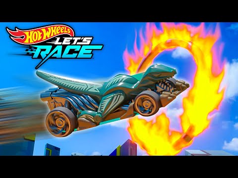 The Fire Ring Trampoline Jump! 🔥 | Hot Wheels Let's Race