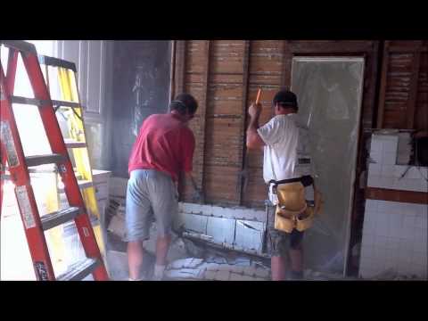 The Gutster In Action - Fastest way to remove bathroom walls!