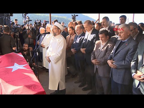 Cumhurbaşkanı Erdoğan, Madenci Rahman Özçelik'in cenaze törenine katıldı