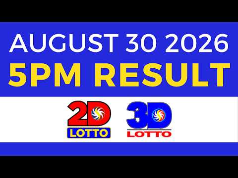 Lotto Result August 30 2026 5PM | Swertres EZ2 PCSO
