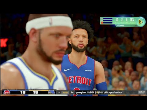 NBA 2K25 My CAREER - 27 PTS - WARRIORS vs PISTONS | 1st Half | Gameplay | DJ DIXON PG#11 #warriors