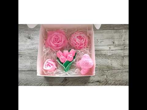 мыло ручной работы пион роза цветы букет тюльпанов мишка из роз