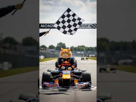 Fat Chubby Cat Becomes A Formula 1 Driver! (shocking clip in end) #cat #catanimation #story #cat