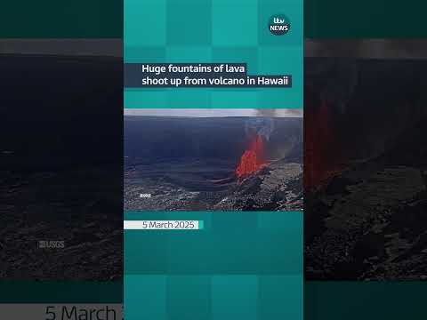 Huge fountains of lava shoot up from volcano in Hawaii | ITV News