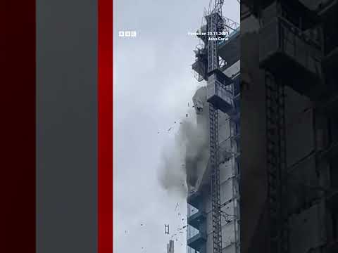 The crane collapsed after a powerful earthquake rocked the Philippines. #Shorts #Earthquake #BBCNews