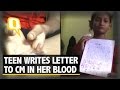 Girl Demands Justice By Writing Letter In Her Blood to UP CM