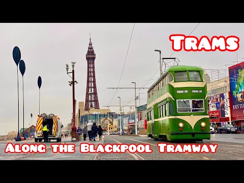 Trams along the Blackpool Tramway