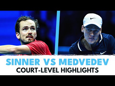 Jannik Sinner vs Daniil Medvedev Court-Level Highlights | Nitto ATP Finals 2024