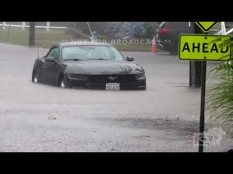 07-07-2026 Falmouth, MA - Car Stranded Flooded Roadway Over 5 Inches Of Rain- Falmouth, MA