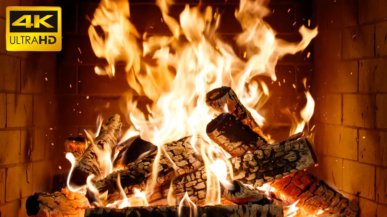 🔥 Cozy Fireplace Retreat with Crackling Logs & Burning Fire Sounds for Relaxing Christmas Ambience
