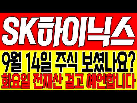 [SK하이닉스 주가전망] 9월 14일 주식 보셨나요?? 화요일 전재산 걸고 예언합니다!!
