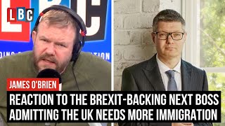 James O'Brien reacts to the Brexit-backing Next boss admitting the UK needs more immigration | LBC