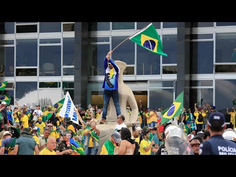 Supporters of former Brazilian president attack country’s congress