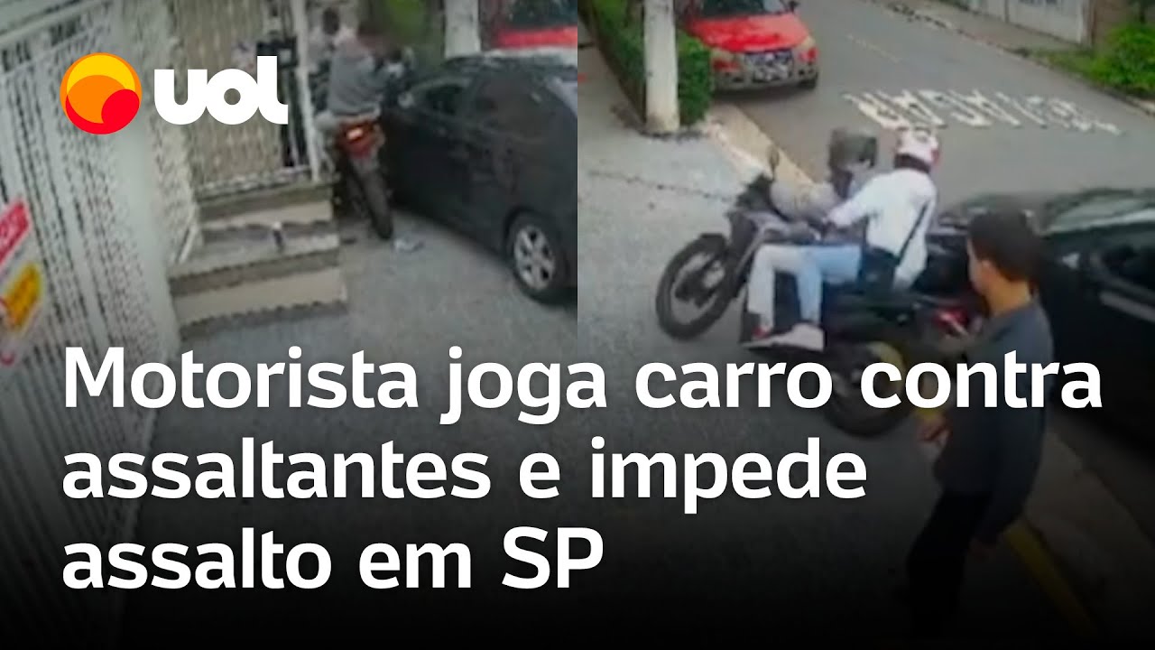 Motorista reage e joga carro contra dois assaltantes para evitar roubo em São Paulo veja vídeo TV Online Motorista reage e joga carro contra dois assaltantes para evitar roubo em São Paulo veja vídeo