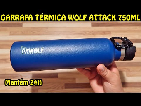 OLHA O TEMPO QUE ESSA GARRAFA MANTÉM 😱 - TÉRMICA WOLF ATTACK 750ML Á VÁCUO