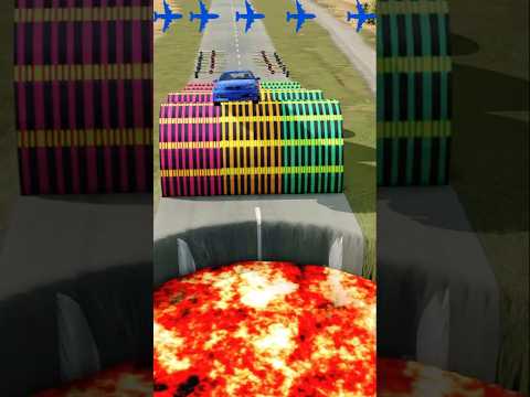 🚗💥 Big vs Small Cars & Speed Bumps #42 - BeamNGdrive - BeamngMars-tk #shorts