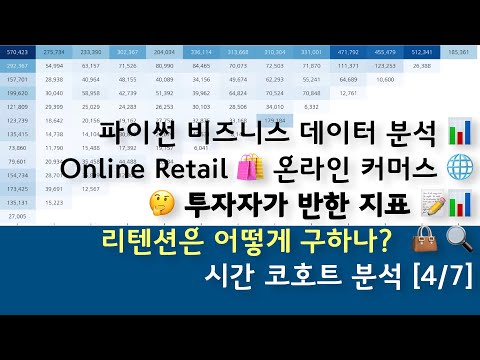 비즈니스 데이터 분석 [4/7] 📊Online Retail 🛍️ 온라인 커머스 🌐🤔 투자자가 반한 지표 📝📊 리텐션은 어떻게 구하나?  👜 🔍시간 코호트 분석