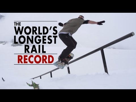 Snowboarding the Worlds Longest Rail - 84m World Record!