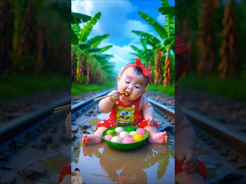 ❤️ Evolution of Baby: Train Attack on Baby for Food Eating #cat #cute #love #shorts BabyLos 39