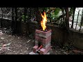 ROKET OCAK NASIL YAPILIR  Ocakta lk Yemek  NOHUTLU MANTAR YEME ( DIY ) Brick Rocket Stove.(1080p60)