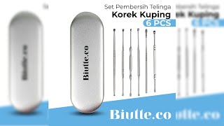 Pratinjau video produk Biutte.co Set Pembersih Telinga Korek Kuping Stainless Steel 6 PCS - BA35