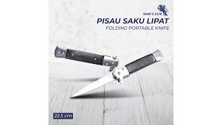 Pratinjau video produk KNIFEZER Pisau Saku Lipat Folding Portable Knife Tool Wood Grip - S12