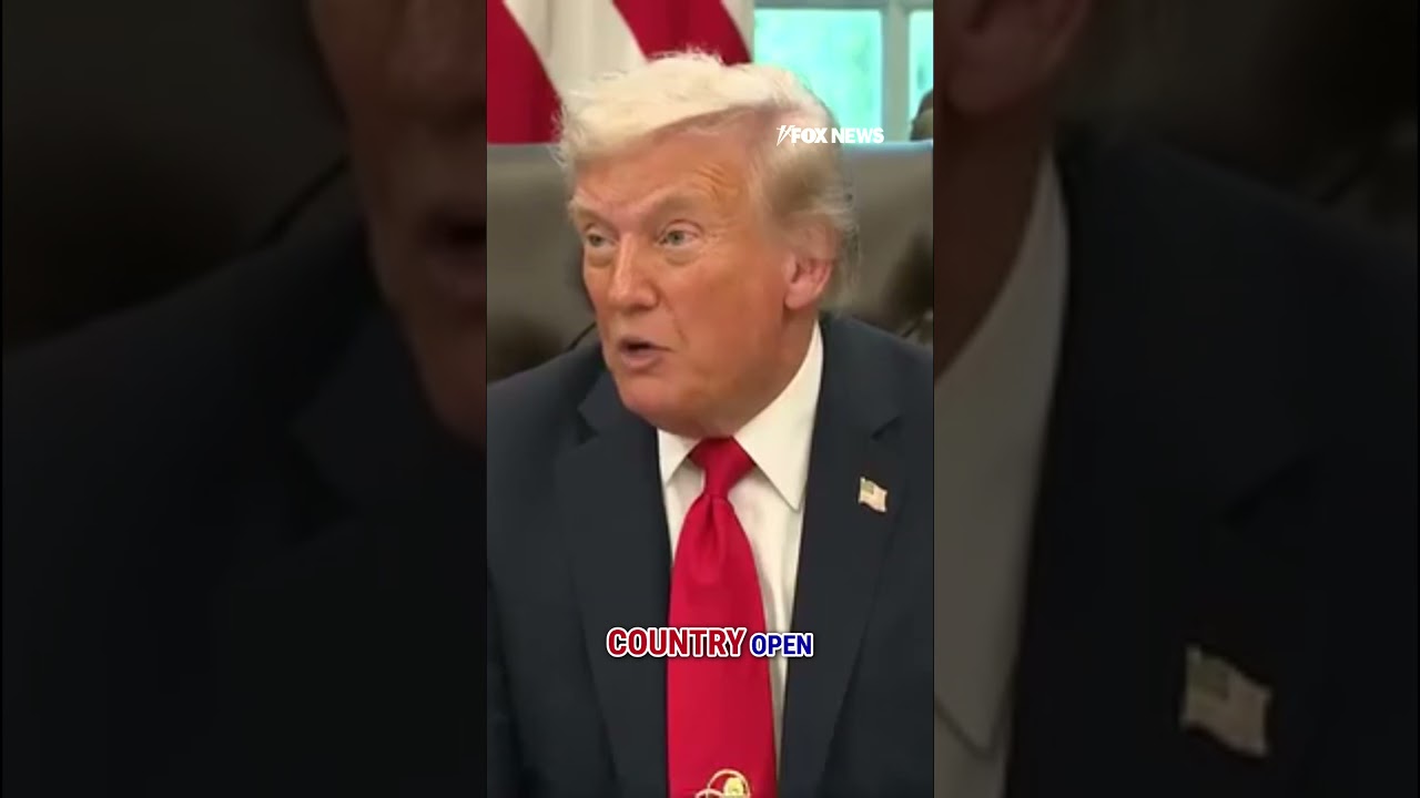 Trump says he will meet with Dems once they vote to reopen the government #shorts #donaldtrump #usa