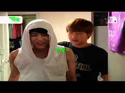 Leader Gyu waking Infinite members up